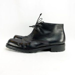 Bally Mens Black Leather Almond Toe Lace-Up Ankle Chukka Boots Sz 8.5 Bally Duke Mens Black Leather Cap Toe Chukka Ankle Boots  main image 2